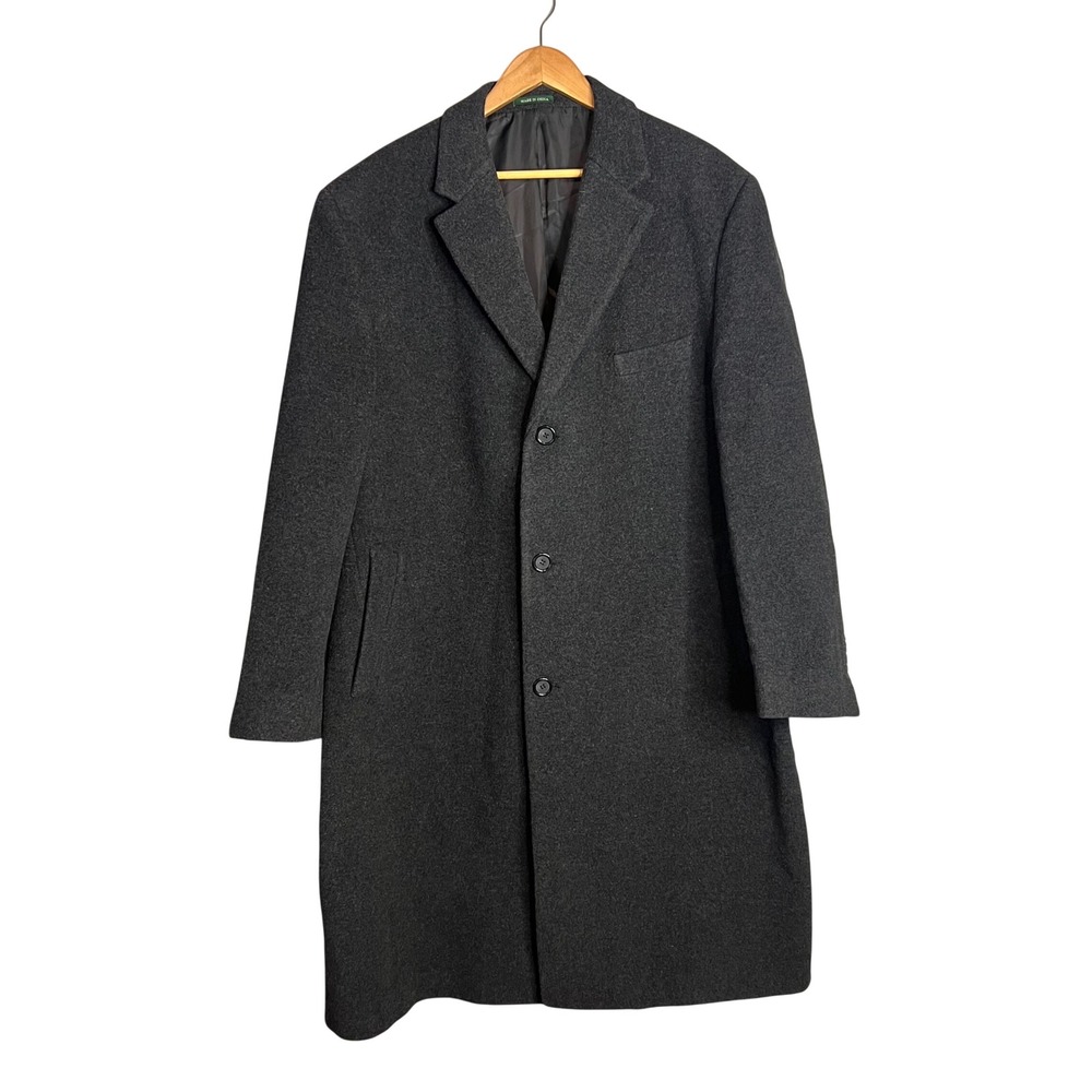 Lauren Ralph Lauren Columbia Wool Cashmere Overcoat Mens 48R Trench Coat Classic